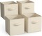 Sorbus 11 Inch 4 Pack Foldable Fabric Storage Cube Bins with Handles - for Organizing Pantry, Closet, Nursery, Playroom, and More